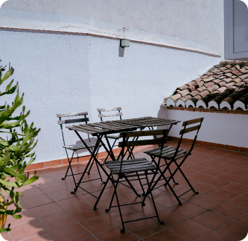 Terraza alojamiento de lengua